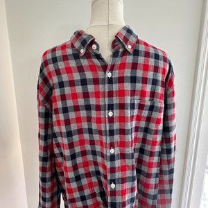 Bonobos Everyday Flannel Shirt Grey, Red, Blue Men's Slim Fit XL